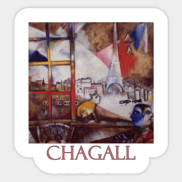 Paris Through the Window by Marc Chagall Sticker by Naves